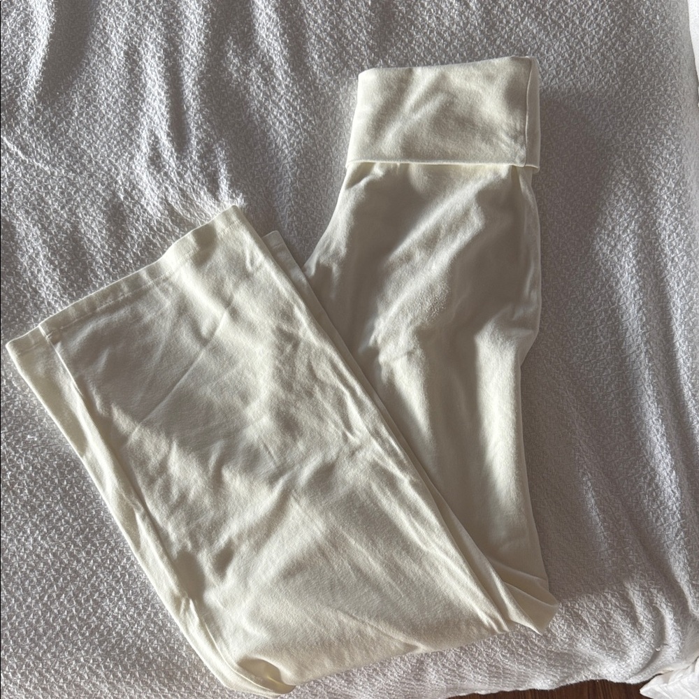 Brandy Melville Off-White fold over cotton pants